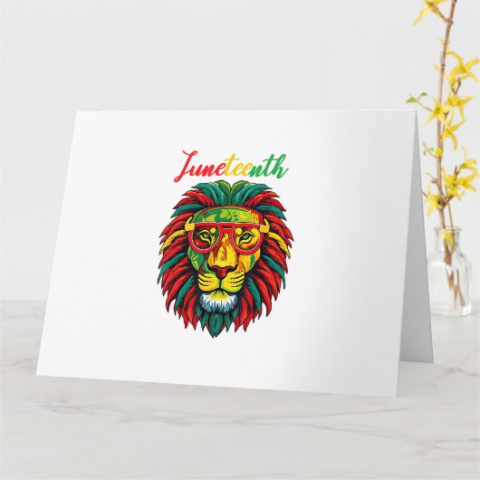 Leeuw juneteenth shirten vrouwen jurk Zwart geschi Kaart (Gele Bloem)