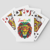 Leeuw juneteenth shirten vrouwen jurk Zwart geschi Pokerkaarten (Achterkant)