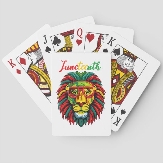 Leeuw juneteenth shirten vrouwen jurk Zwart geschi Pokerkaarten (Achterkant)
