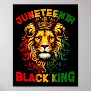 leeuw juneteenth zwarte koning melanine vaderdag t poster