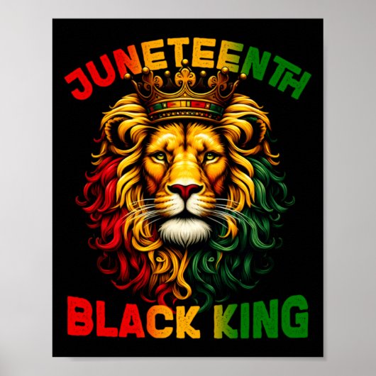 leeuw juneteenth zwarte koning melanine vaderdag t poster (Voorkant)