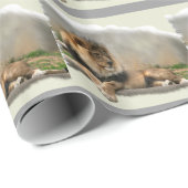 leeuw kerst cadeaupapier (Rol Hoek)