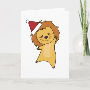 Leeuw Kerst Cute Dieren Voor Kinderen Leeuwin Kaart