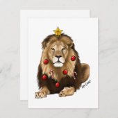 Leeuw - kerstkaart (Voorkant / Achterkant)