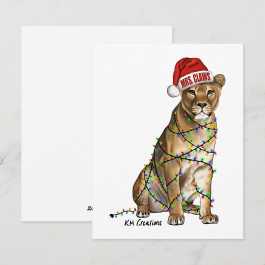 Leeuw - kerstkaart (Voorkant / Achterkant)