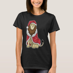 Leeuw Kerstmis Kerstman hoed T-shirt