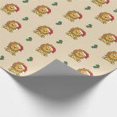 Leeuw Kerstmis Winter Dieren Vakantie Leeuwen Cadeaupapier (Hoek)