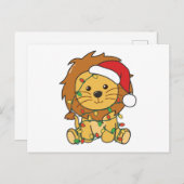 Leeuw Kerstmis Winter Dieren Vakantie Leeuwen Feestdagenkaart (Voorkant / Achterkant)