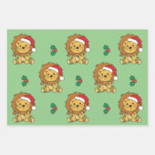 Leeuw Kerstmis Winter Dieren Vakantie Leeuwen Inpakpapier Vel (Voorkant 3)