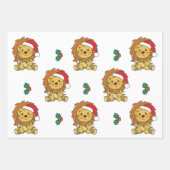 Leeuw Kerstmis Winter Dieren Vakantie Leeuwen Inpakpapier Vel (Voorkant 2)