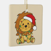 Leeuw Kerstmis Winter Dieren Vakantie Leeuwen Keramisch Ornament (Rechts)