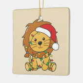 Leeuw Kerstmis Winter Dieren Vakantie Leeuwen Keramisch Ornament (Links)
