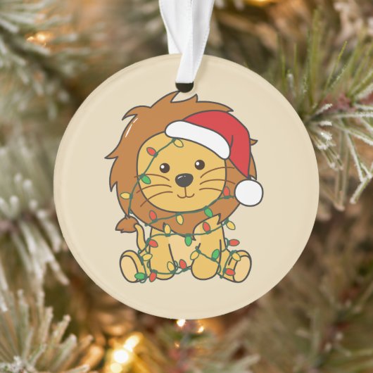 Leeuw Kerstmis Winter Dieren Vakantie Leeuwen Ornament (Boom)