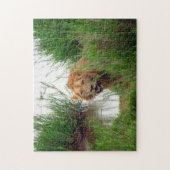 leeuw kijkt legpuzzel (Verticaal)