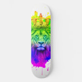 Leeuw King Skateboard Deck in Abstracte kleuren! (Voorkant)