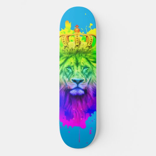 Leeuw King Skateboard Deck in Abstracte kleuren! (Voorkant)