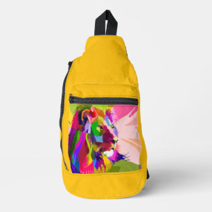 Leeuw Kleurrijk Prismatisch Pop Art Ontwerp-62501 Sling Bag