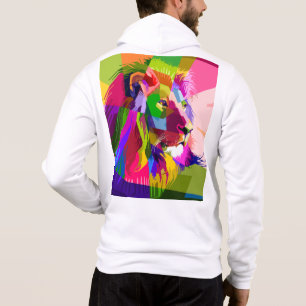 Leeuw Kleurrijk Prismatisch Pop Art Ontwerp Hoodie