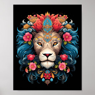 Leeuw Kleurrijke Leeuwen Uit Afrika Dag Van De Poster