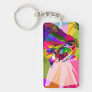 Leeuw Kleurrijke Prismatic Pop Art Design Sleutelhanger