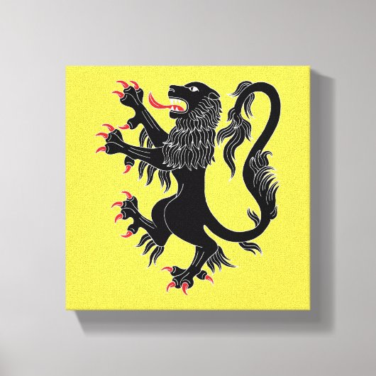 Leeuw Klimmend Sable Canvas Afdruk (Voorkant)