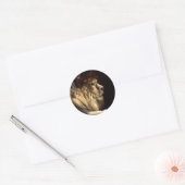 Leeuw - koning van de Oerwoud Ronde Sticker (Envelop)