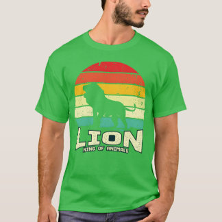 Leeuw Koning Van Dieren retro T-shirt
