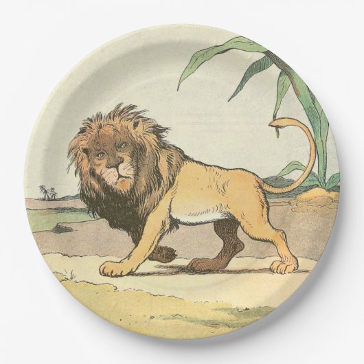 Leeuw, koning van het Oerwoud Papieren Bordje (Voorkant)