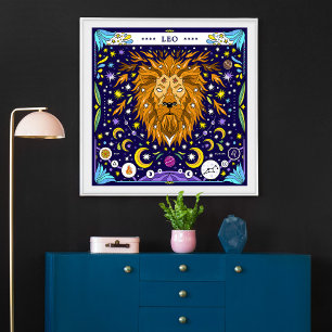Leeuw: “Koninklijke Brul” Dierenriem Poster
