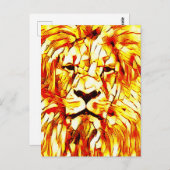 Leeuw Kunst Ansichtskaart Briefkaart (Voorkant / Achterkant)