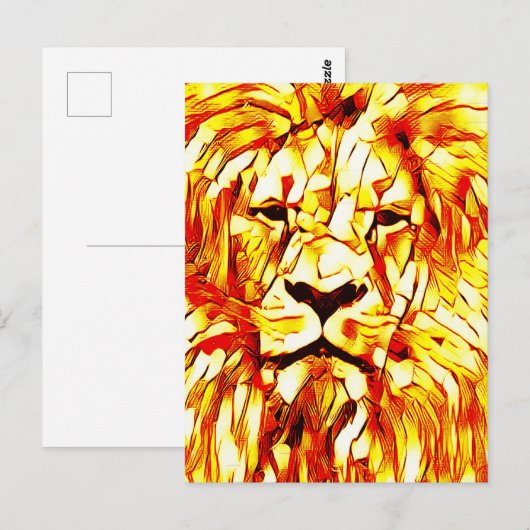 Leeuw Kunst Ansichtskaart Briefkaart (Voorkant / Achterkant)