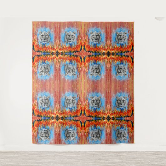 Leeuw - Kunsttapijt - Extra Groot Wandkleed (Voorkant)