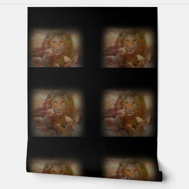 Leeuw, Lam en Duif Behang (Afrollen)