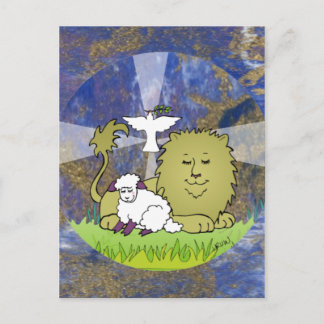 Leeuw Lamb en Duif Briefkaart