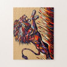 Leeuw Leaping Puzzel