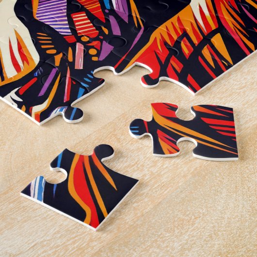 Leeuw Leaping Puzzel Legpuzzel (Zijkant)