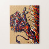 Leeuw Leaping Puzzel Legpuzzel (Verticaal)