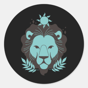 Leeuw Leeuw Halloween Zodiac Horoscoop Astrologie Ronde Sticker