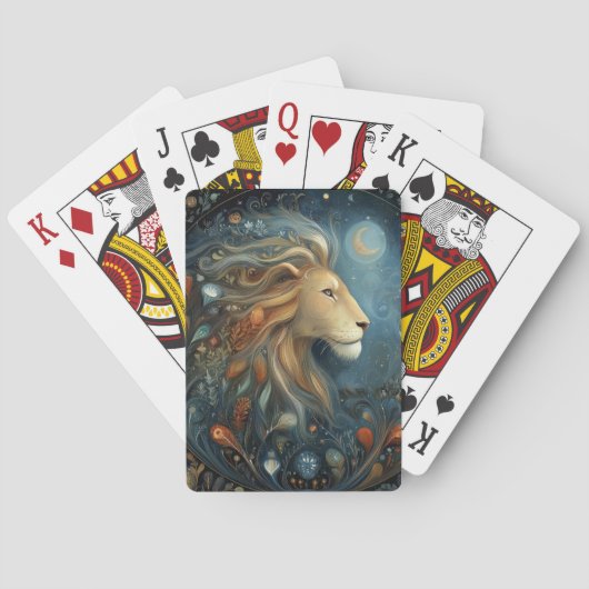 Leeuw Leeuw Sterrenbeeld Astrologie Hemelgeboorte Pokerkaarten (Achterkant)