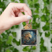 Leeuw Leeuw Sterrenbeeld Astrologie Hemelse Verjaa Sleutelhanger (Hand)