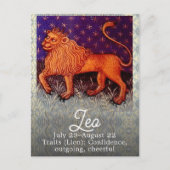 Leeuw Leeuw Sterrenbeeld Horoscoop Verjaardagsfees Briefkaart (Voorkant)