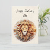 Leeuw Leeuw Sterrenbeeld Minimalistische Verjaarda (Staand voorkant)