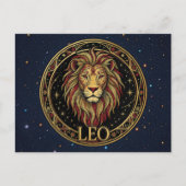 Leeuw Leeuw Zodiac Symbool Briefkaart (Voorkant)