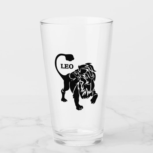 Leeuw Leeuw Zodiac Zwart Glas (Voorkant)