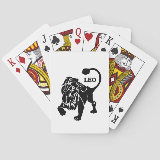 Leeuw Leeuw Zodiac Zwart Speelkaarten (Achterkant)