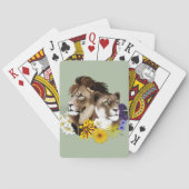Leeuw Leeuwin Bloem Groen Pokerkaarten (Achterkant)