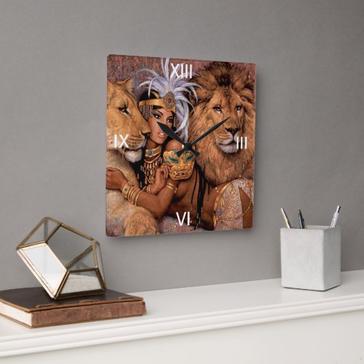 Leeuw Leeuwin Jungle Prinses Wandklok (Kantoor)