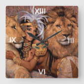 Leeuw Leeuwin Jungle Prinses Wandklok (Voorkant)