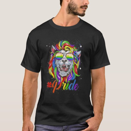 Leeuw Lgbt Pride Kleurrijk T-shirt (Voorkant)