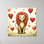 Leeuw Liefde 2 Canvas Afdruk (Voorkant)